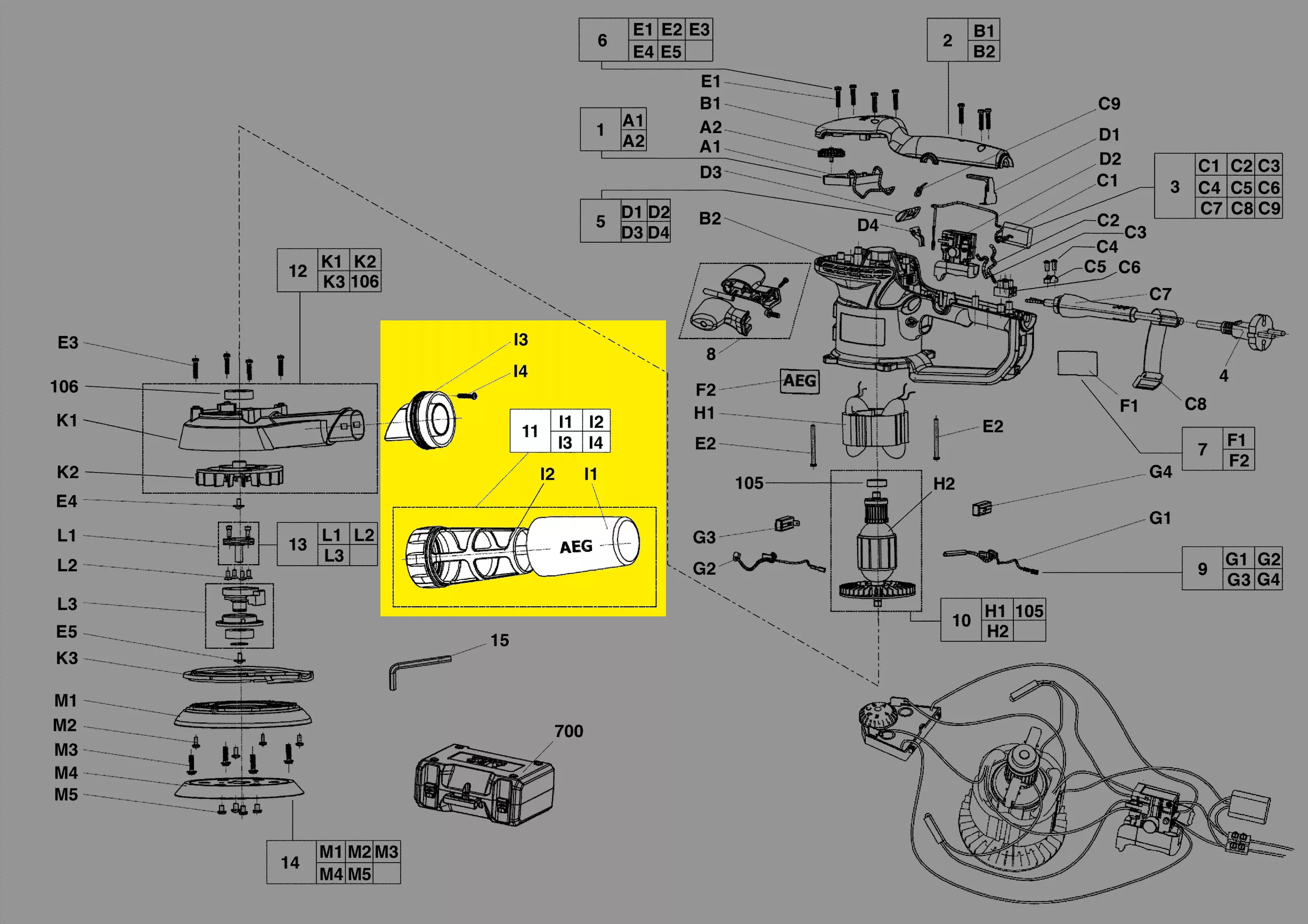 sac poussière réf. 4931433701 ponceuse AEG